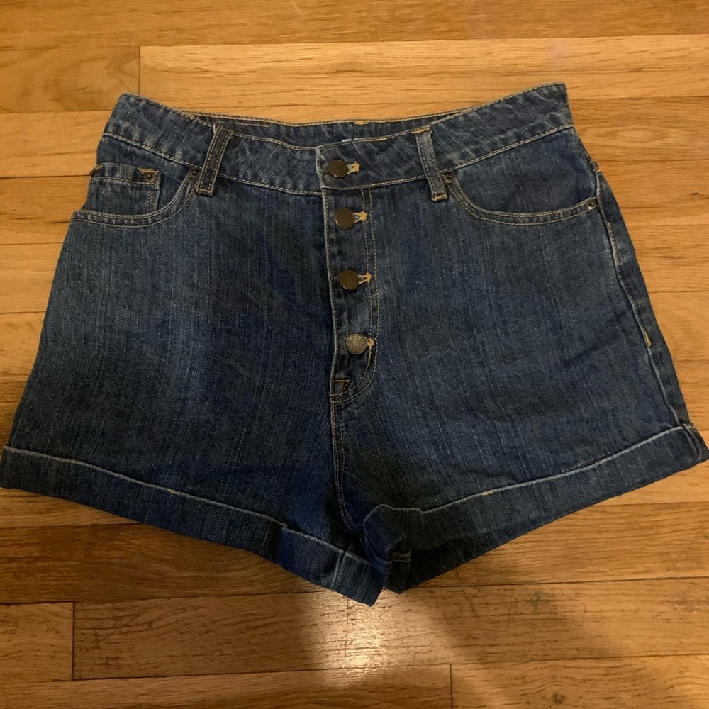 BDG denim button up shorts.